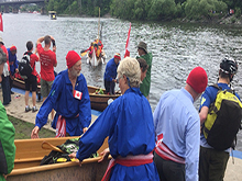 Launching the canoe to the Ottawa River 